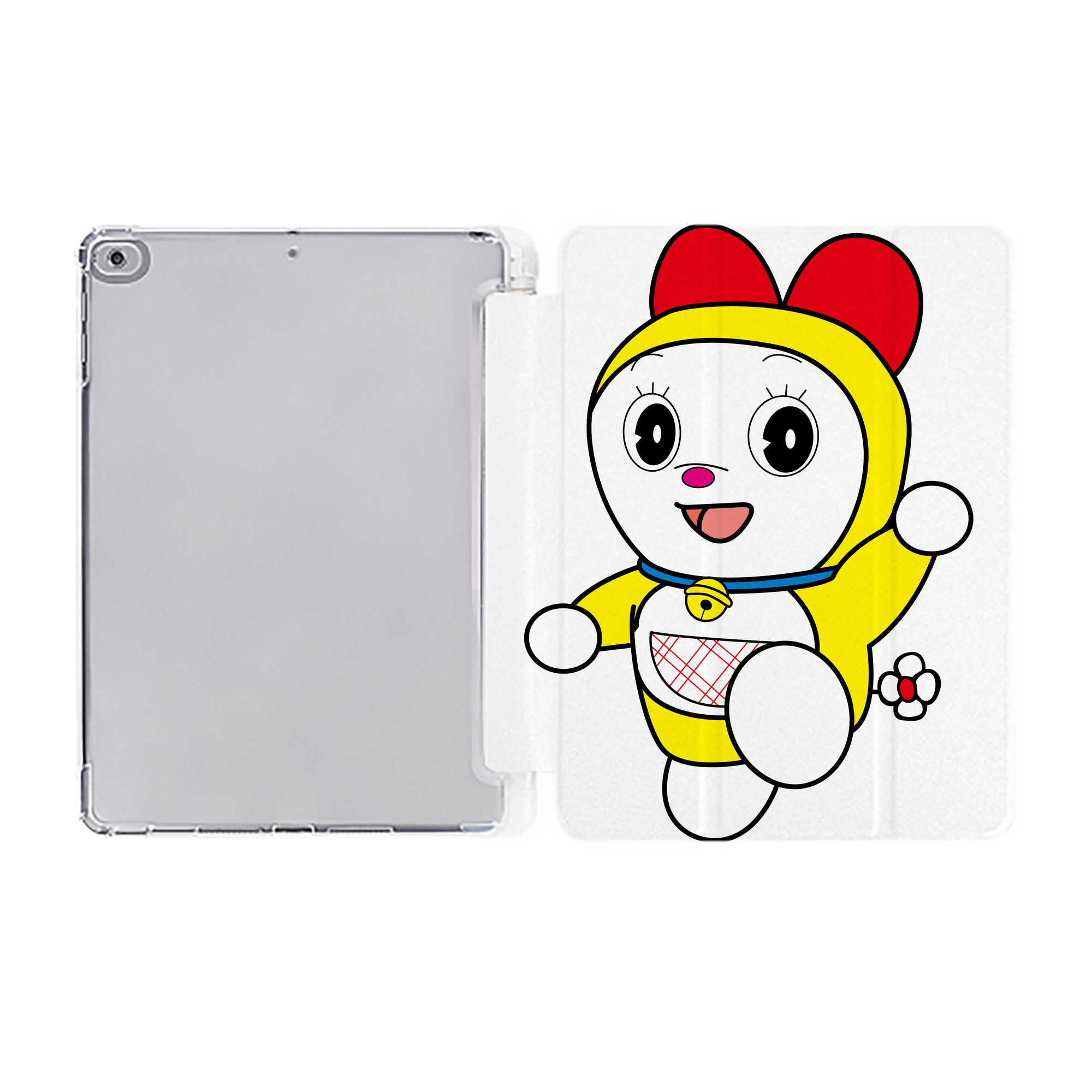 （画像用） ドラえもん ドラミ Doraemon Dorami IPad ケース ペン収納付き 三つ折りスタンド PUレザー×シリコン 対応機種9.5/10.5/10.9インチ